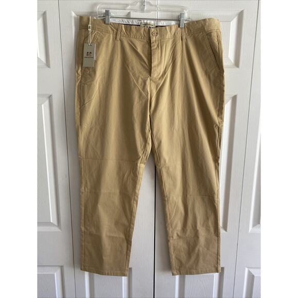 Kent & Park Mens 42x32 Khaki Chino Flat Front‎ NEW - Picture 1 of 7